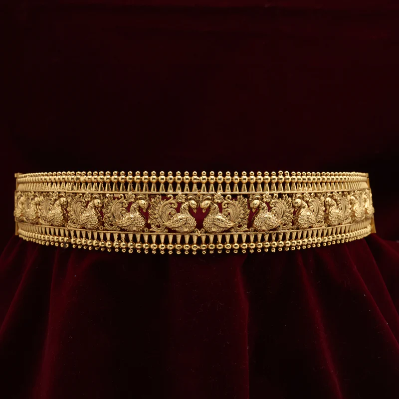 Antique Nagas Annapakshi Motifs Adjustable Hipbelt